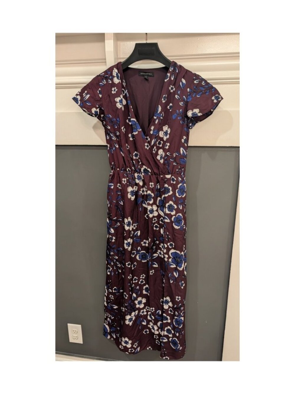 Banana Republic floral wrap dress petite S